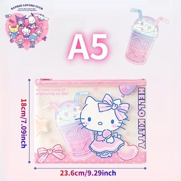 Sanrio A5 Zippered Vinyl, Mesh bag - Picture 2 of 2